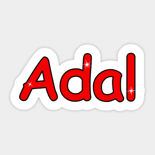 Adal name. Personalized gift for birthday your friend. Sticker